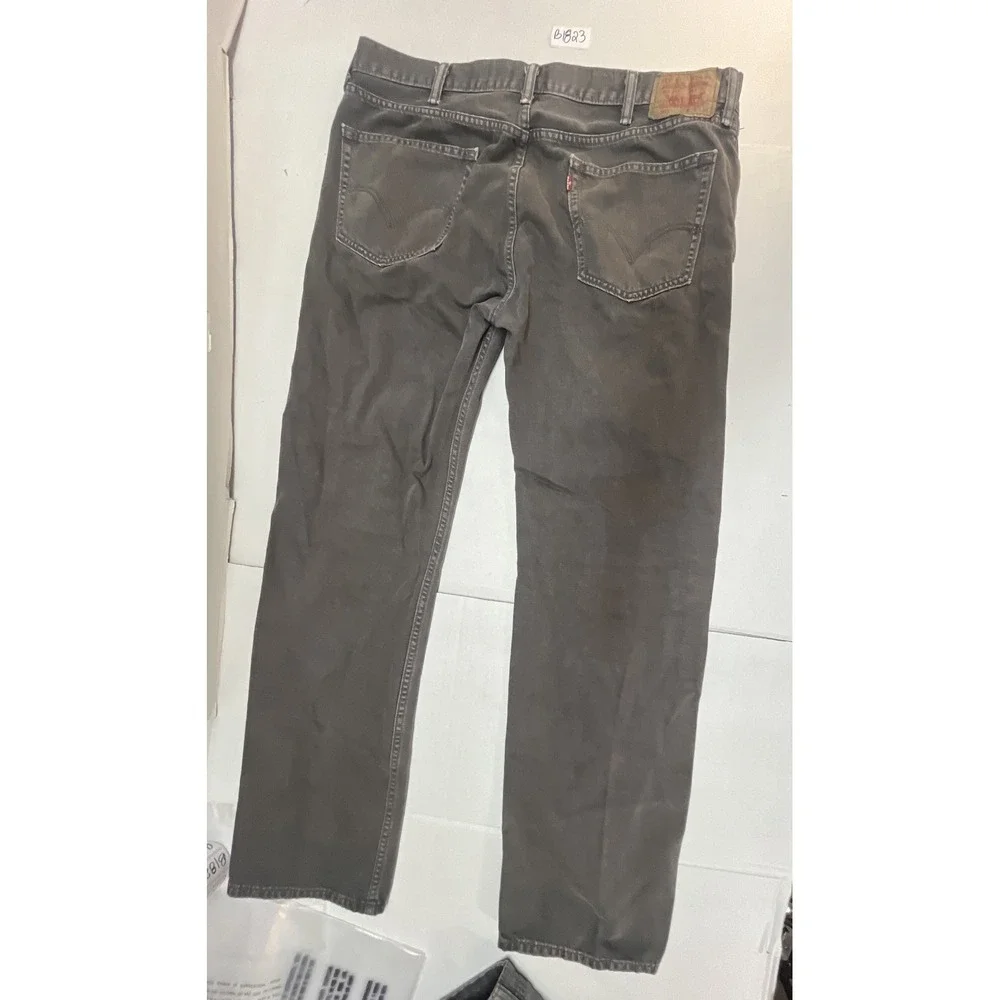 Levis 505 Straight Fit Jeans Mens 38x34 Faded Black‎ Charcoal Denim 100% Cotton